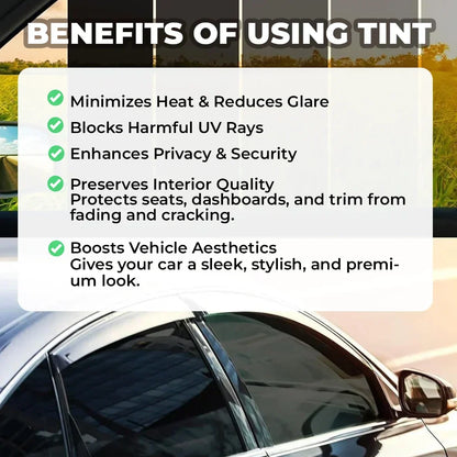 Universal Reduce Infrared Heat & Block UV by 99% Removable Window Tint Film for Cars - DIY Cut for Multiple Shapes
